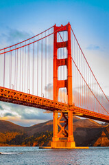 Golden Gate Bridge at Sunrise from the Shore