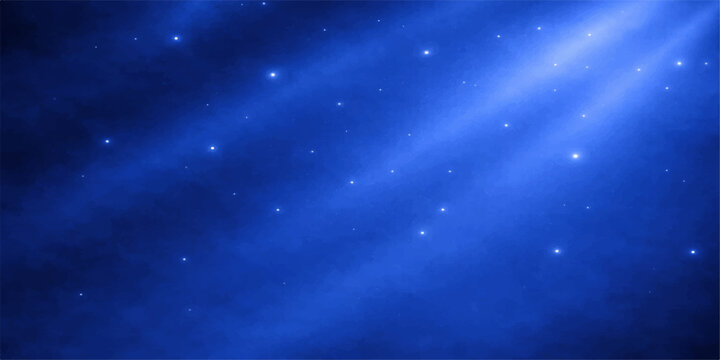 Blue abstract sky with stars and cosmic elements