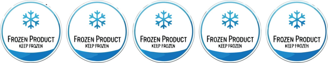 Set of Five Winter Season Stickers Featuring Snowflakes and Seasonal Greetings © SAIF820