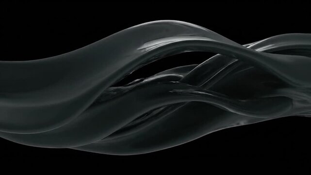 Dark fluid wave pattern on black background.