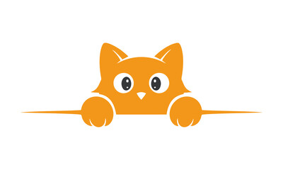 cute orange's cat logo vector