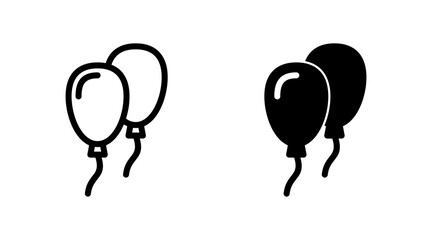 Balloon icon set vector. Party balloon sign and symbol