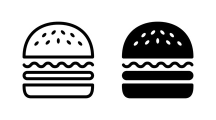 Burger icon set vector. burger sign and symbol. hamburger