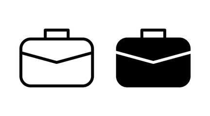 Briefcase icon set vector. suitcase sign and symbol. luggage symbol.
