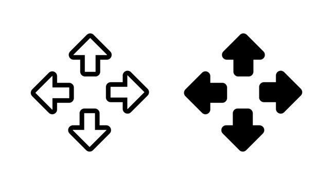 Fullscreen Icon vector. Expand to full screen sign and symbol. Arrows symbol