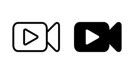 Video icon set vector. video camera sign and symbol. movie sign. cinema