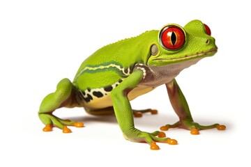 Obraz premium Red-eyed tree frog amphibian wildlife reptile.