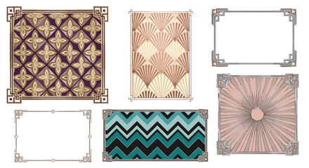 Collection of decorative vintage picture frames with various designs