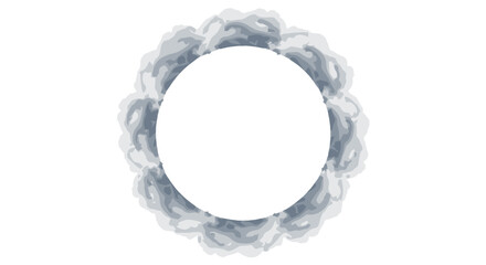 Abstract circular frame made of fluffy clouds