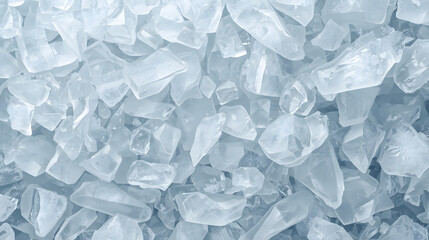 Crushed Thin Ice Shards Light Blue Abstract Background