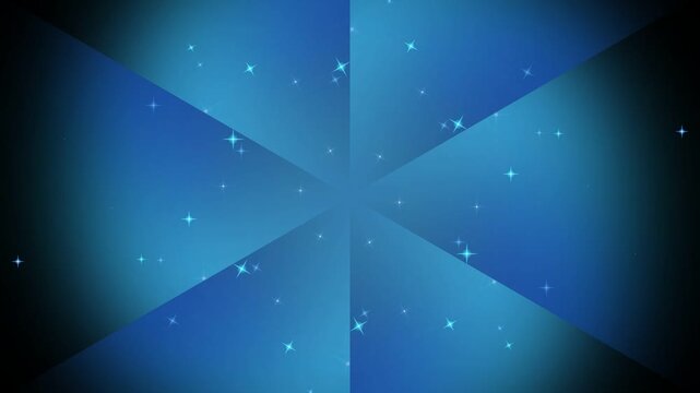 Abstract Blue Gradient Prism motion graphic Background with Sparkling Star Particles 