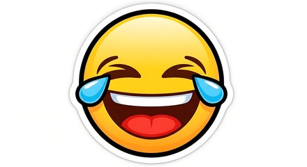 Joyful laughing emoji face with tears of joy.