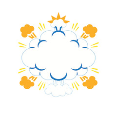 Fototapeta premium Cartoon Smoke Explosion Cloud Illustration