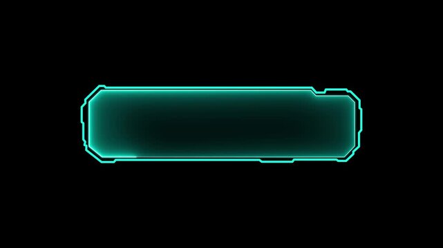 Technology box or futuristic title animation. Digital HUD futuristic motion graphic element or transparent background Window box border..