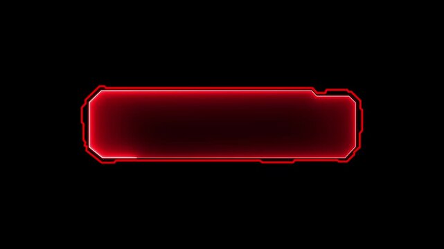 Technology box or futuristic title animation. Digital HUD futuristic motion graphic element or transparent background Window box border..