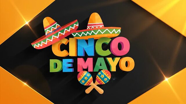 Cinco de Mayo Celebration with Mexican Sombreros and Maracas.
