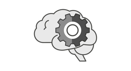 Brain with gear inside head.