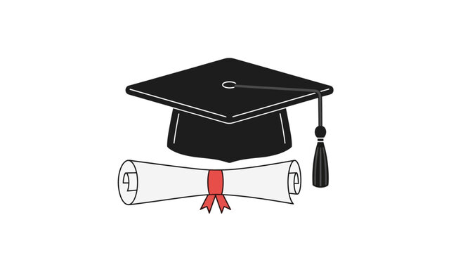 Graduation Cap and Diploma Certificate.