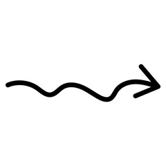 Hand drawn wavy arrow vector. Zigzag marker sketch pointer