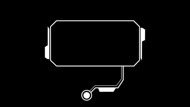 HUD data callout interface for screen information and system labels. Video interface element for dashboards, broadcasts, and tech overlays. Interface..