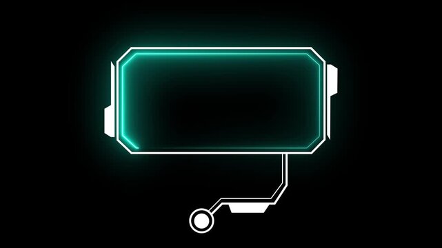 HUD data callout interface for screen information and system labels. Video interface element for dashboards, broadcasts, and tech overlays. Interface..