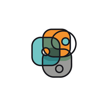 Abstract Python Programming Language Logo Icon Design.