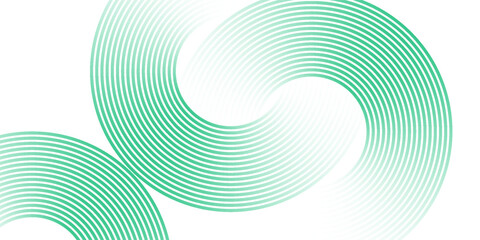 Green white abstract background overlap layer on bright space with circles effect decoration. Graphic design element stripes concept for flyer, card, or brochure cover. etc