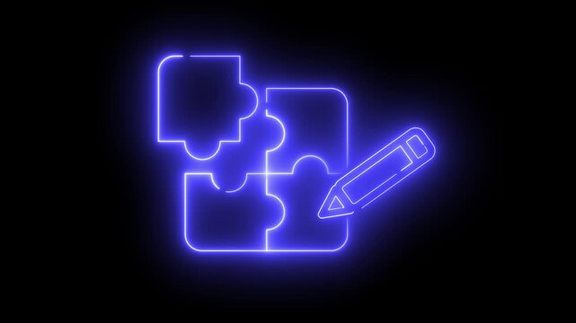 Neon light effect animation of an icon of a hand holding a pair of bandages in a cross shape