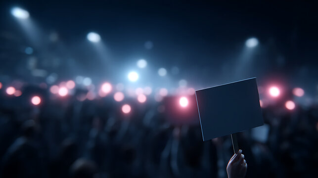 A person holding a sign in a crowd of people at a protest or rally