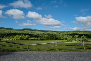 Obraz premium rural landscape with a fence