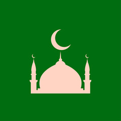 Light green mosque pattern on brown background.eps