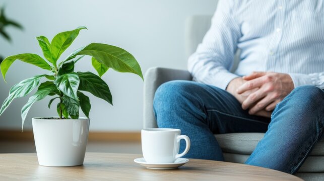 Employee enjoying a quiet moment with their favorite blend, fostering relatable human connection
