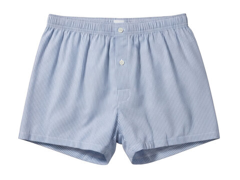 Blue striped boxer shorts isolated on transparent background