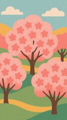 Charming pastel cherry blossom mobile wallpaper