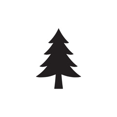 Pine tree icon silhouette vector design art illustration