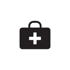 Obraz premium Medical bag icon silhouette vector design art illustration