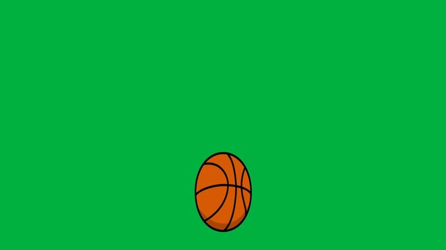 Basketball bouncing repeatedly, green background