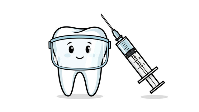 Tooth with dental syringe.