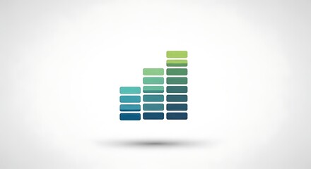 Obraz premium Colorful abstract bar chart graphic showing upward growth progression with gradient blocks