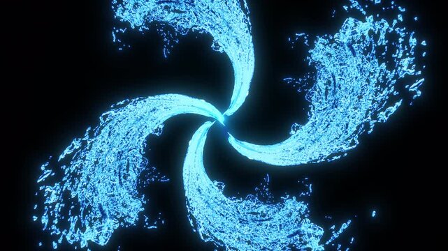 Swirl water liquid splashing effects animation
