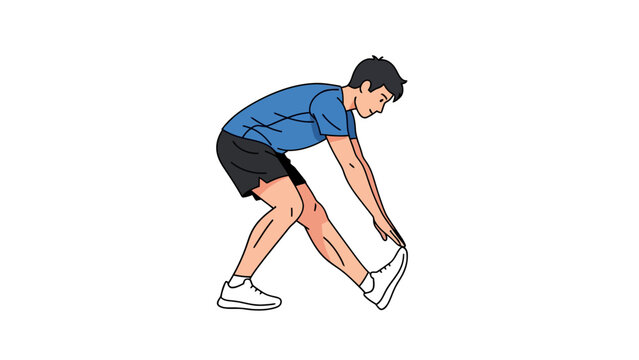 Illustration of a person stretching one leg forward reaching for the toes
