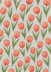 Obraz premium Vibrant tulip floral pattern.