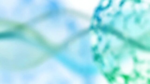 Abstract green and blue blurred lines background representing technology, data flow, and scientific connection concept
