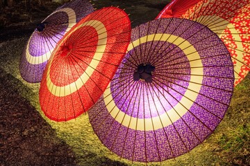 Ice candles illuminating the historic post town of Magome-juku at night