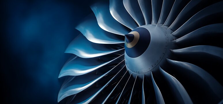 Turbine - jet engine - close-up.