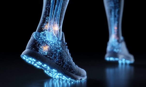 Restless Legs Syndrome RLS - Highlighted nerves showing Neuropathic foot and leg pain - 3D illustration