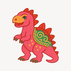 Obraz premium Colorful cartoon dinosaur illustration
