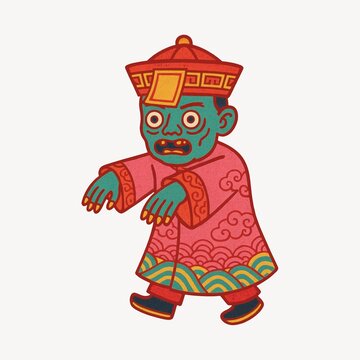 Colorful traditional hopping vampire