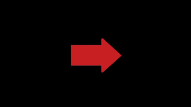 Large red arrow pointing right on black background