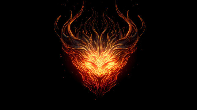 A stylized abstract logo design morphing into a powerful glowing entity, digital art, Generative AI illustrations.